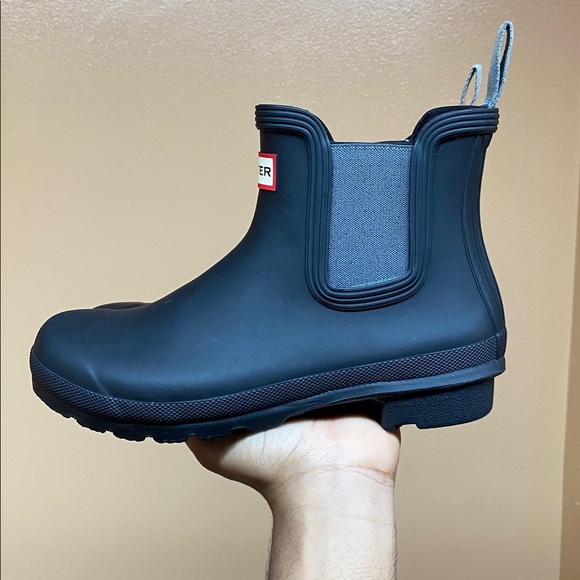 Hunter Women’s Original Matte Black Chelsea Rubber Rain Boots Size 7 - Picture 3 of 17